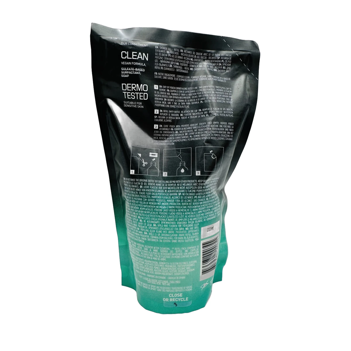 Adidas shower gel refill men 400 ml Deep Clean - Slika 2