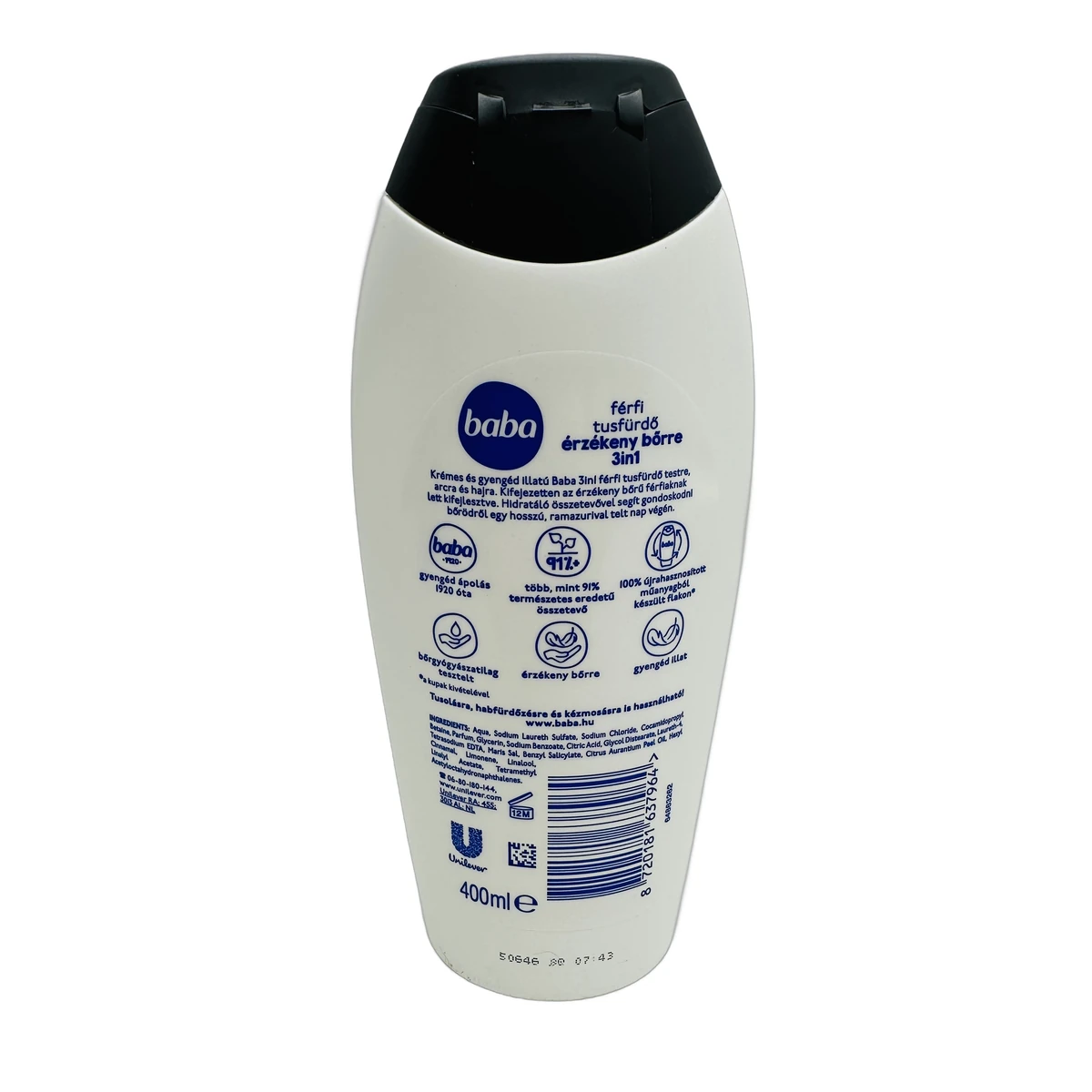 Baba shower gel men 400 ml Sensitíve - Slika 2