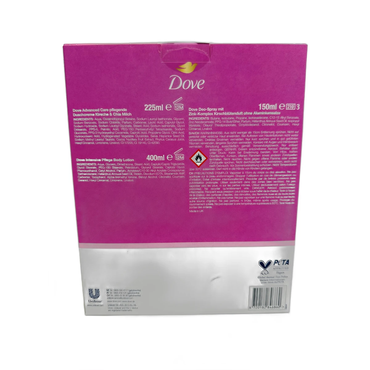 Dove gift set Vitalisierend Cherry shower gel 225ml+Intensive body milk 400ml+Cherry deo 150ml - Slika 2