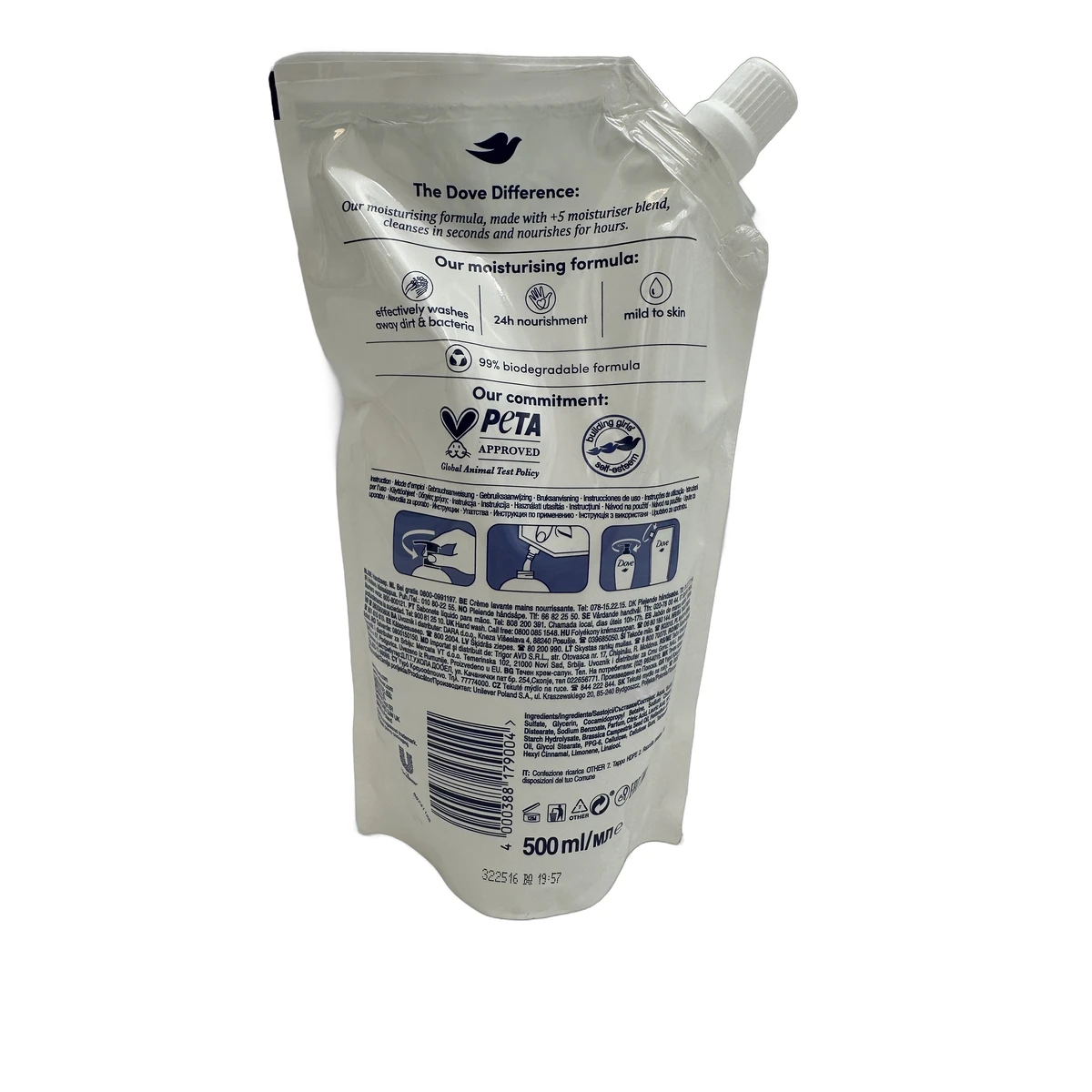 Dove liquid soap refill 500 ml Regular - Slika 2