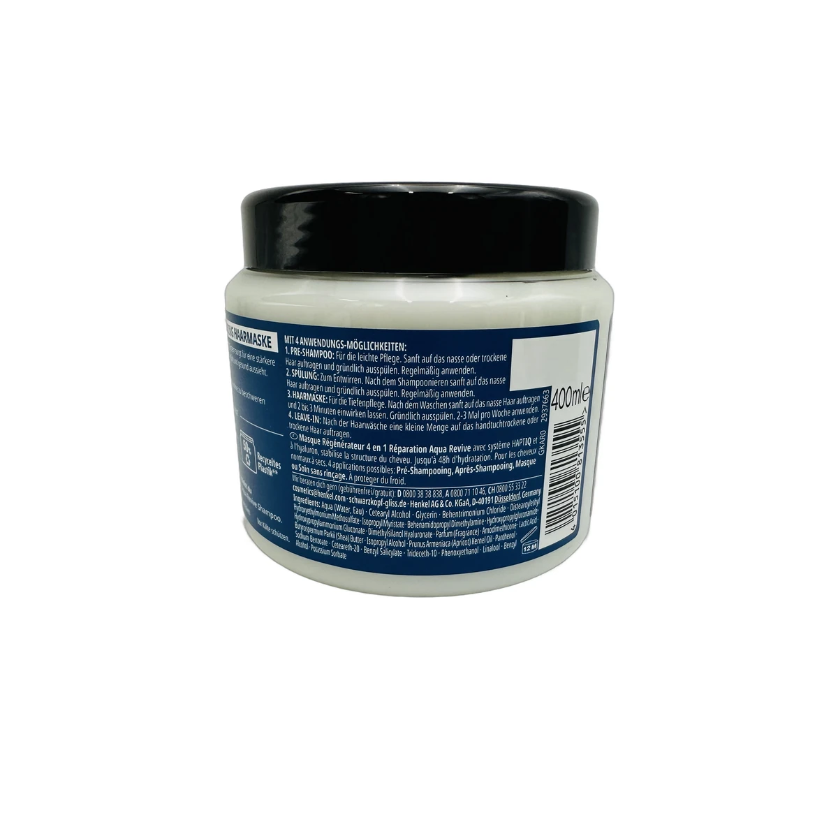 Gliss Kur hair mask in jar 400 ml 4in1 Aqua Revive Bonding1 - Slika 2