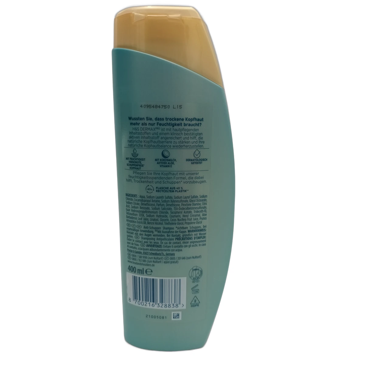 Head&Shoulders shampoo 400 ml Derma XPro Hydra Care/Hydrate - Slika 2