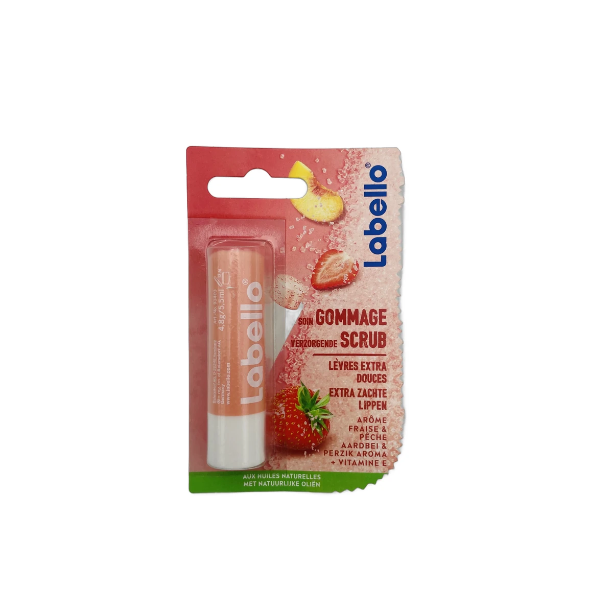 Labello lip scrub balm 4,8 g Strawberry and Peach
