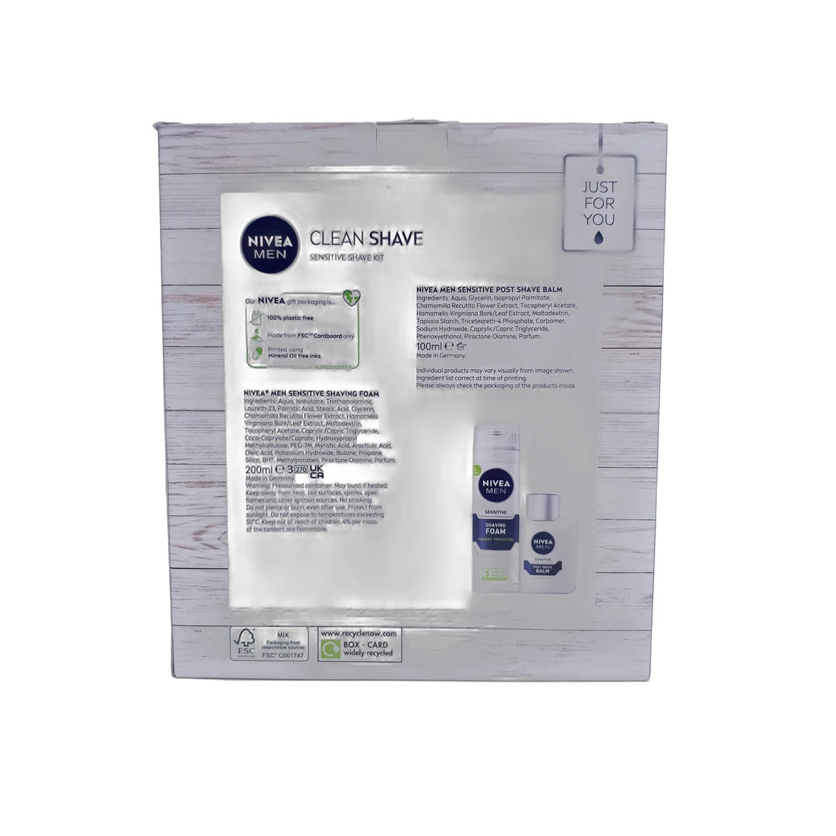 Nivea gift set men Sensitive AS balm 100 ml+shaving foam 200ml - Slika 2