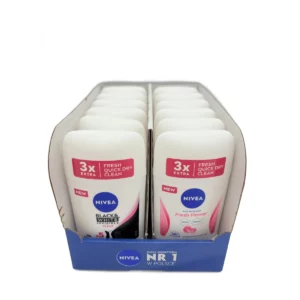 Nivea mix box 12 pcs women stick 50ml 6 pcs Black&White Invisible Clear+6 pcs Fresh Flower