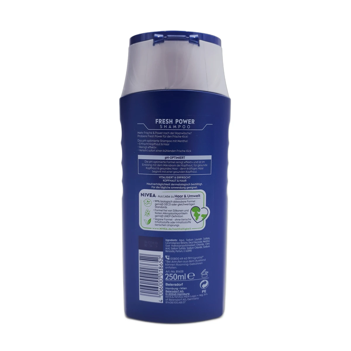 Nivea shampoo men 250 ml Fresh Power Menthol - Slika 2