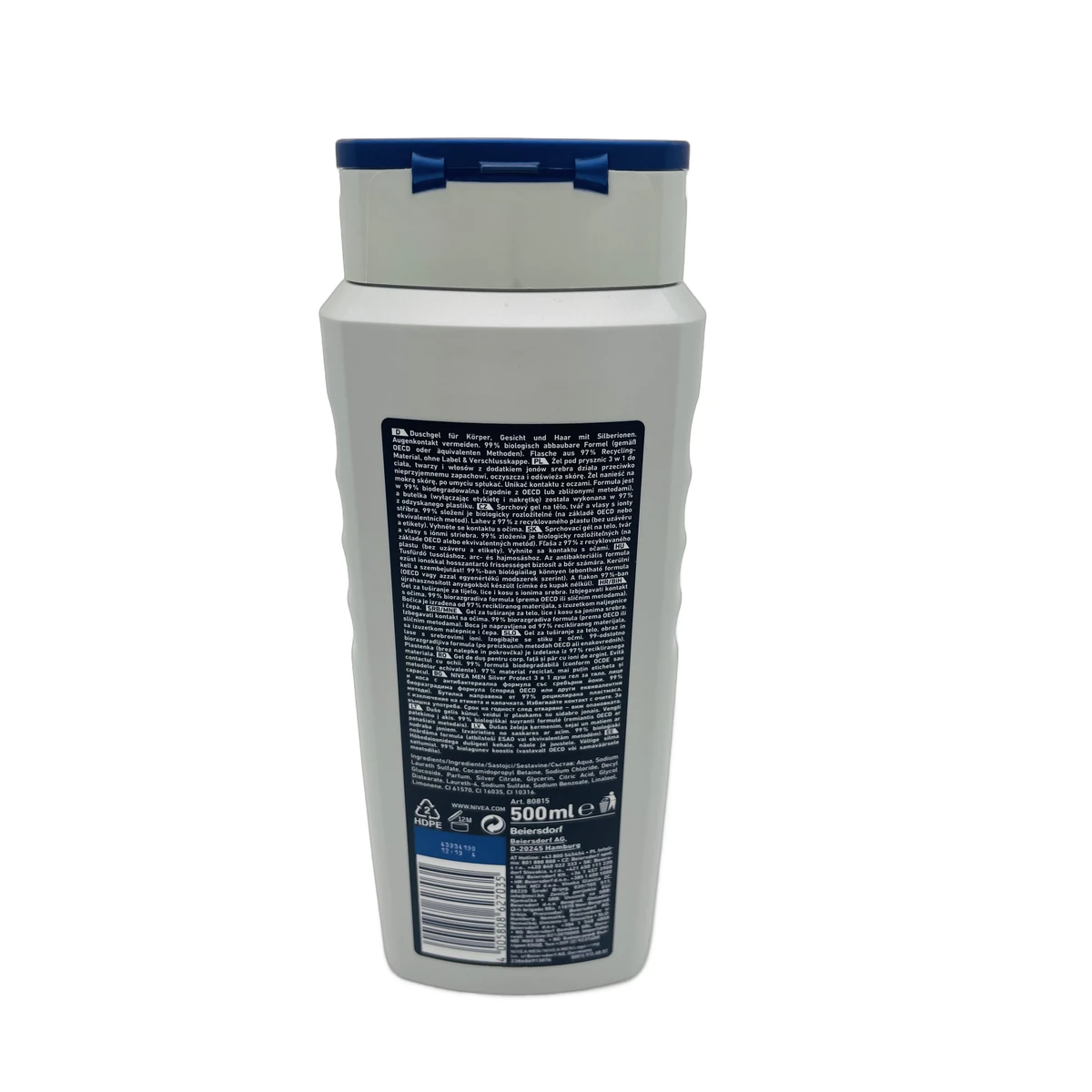 Nivea shower gel men 500 ml Silver Protect - Slika 2