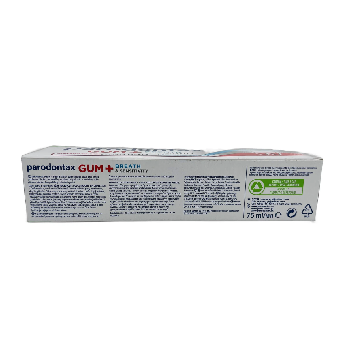 Parodontax toothpaste 75 ml GUM+Sensitive Whitening - Slika 2
