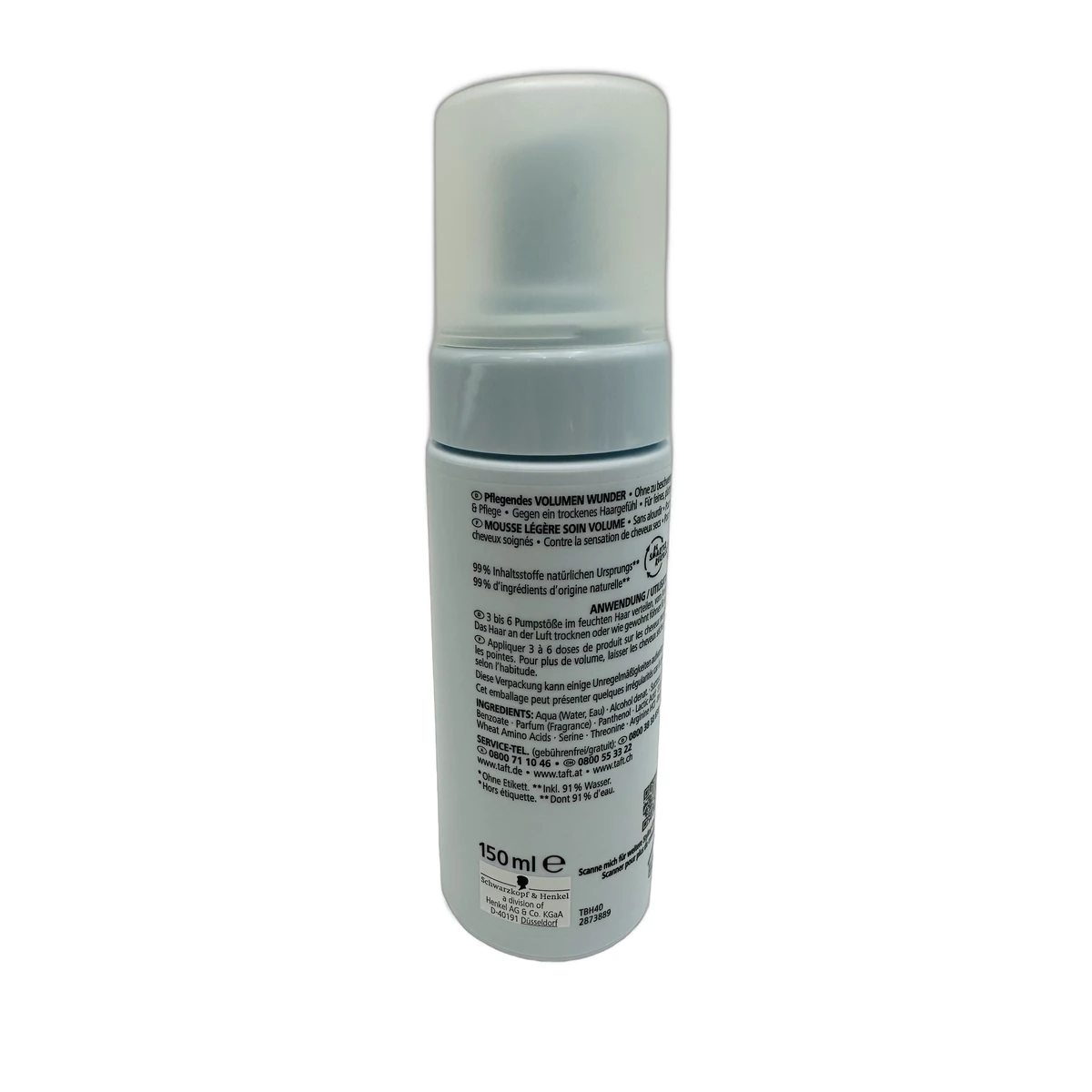 Taft hair styling foam 150 ml Volume Wonder - Slika 2