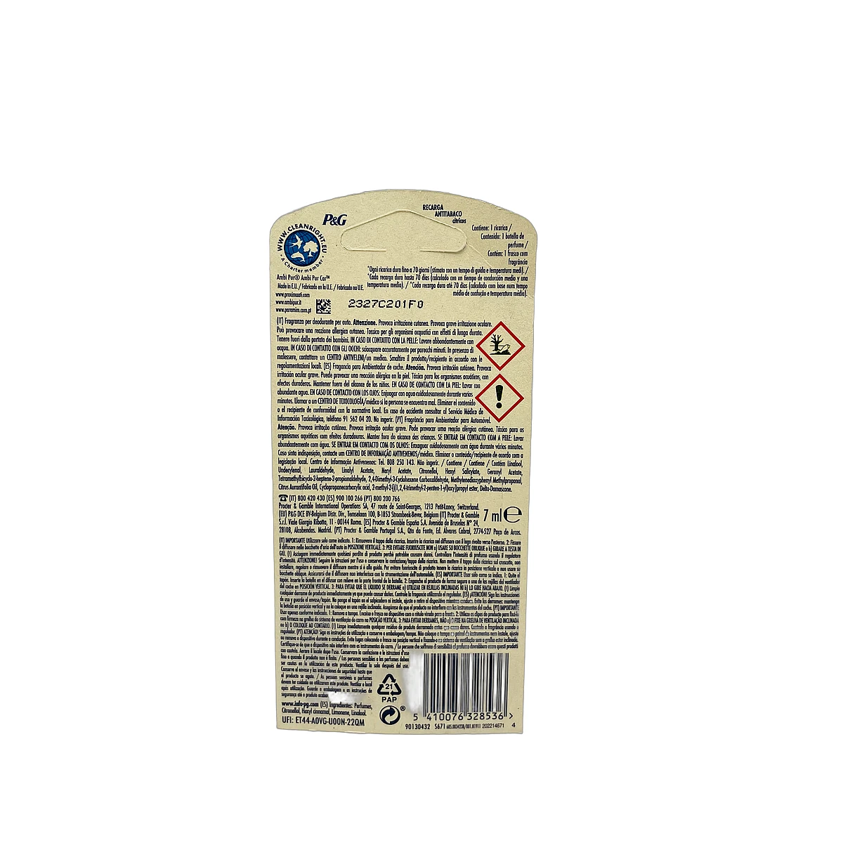 Ambi Pur car freshener refill 7 ml Car Anti Tobacco - Slika 2