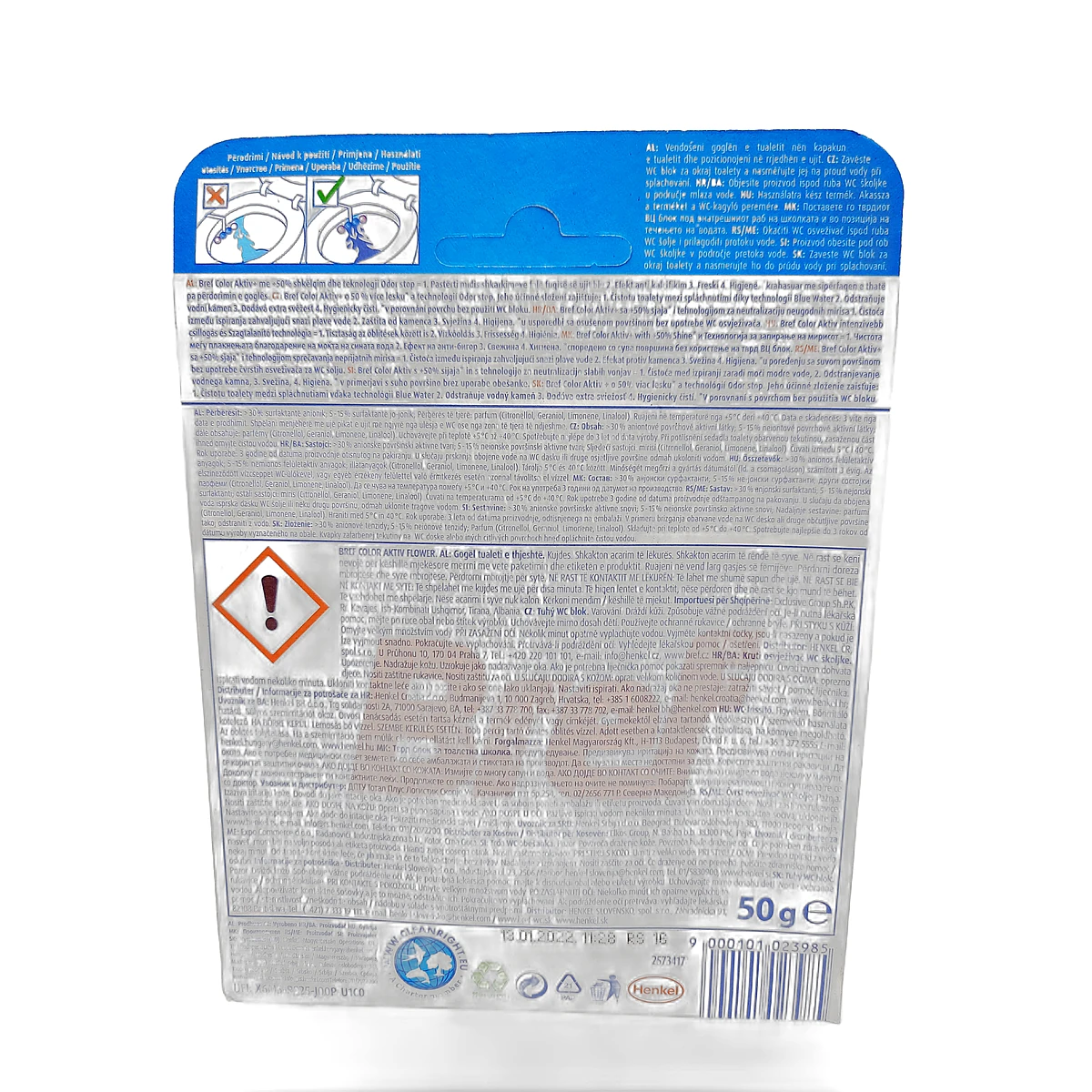 Bref toilet freshener 50 g Blue Active Fresh Flowers - Slika 2