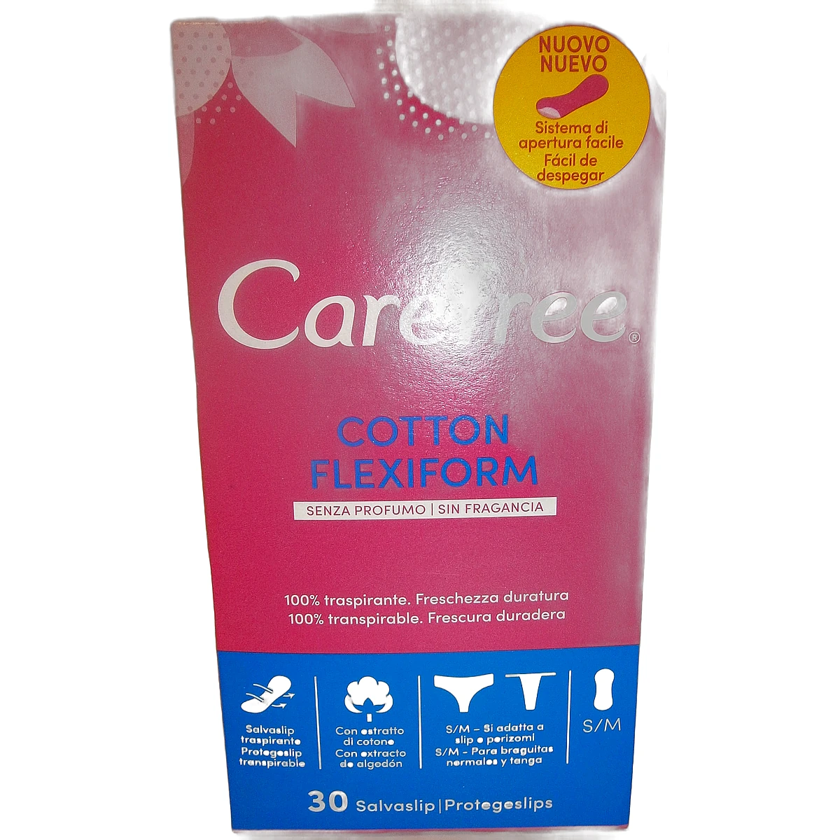 Carefree pantyliners 30 pcs Cotton Flexiform