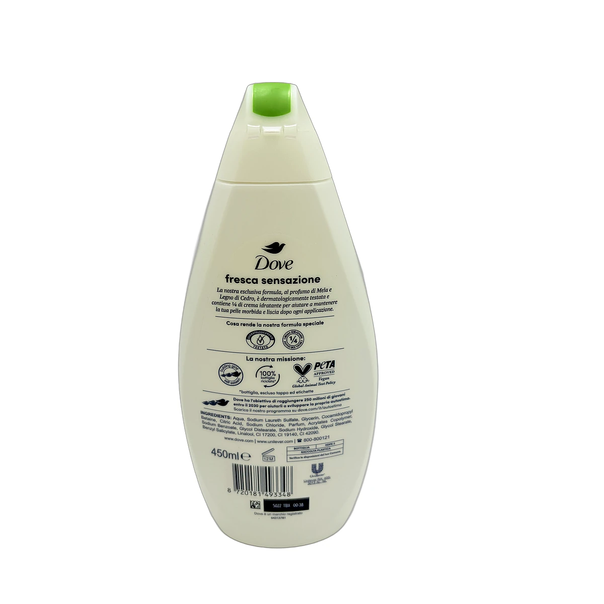 Dove shower gel 450 ml Fresca Sensazione Apple and Cedar - Slika 2