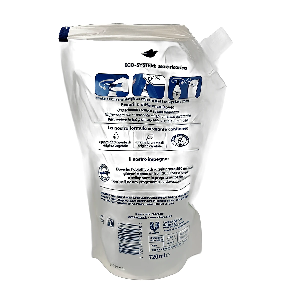 Dove shower gel refill 720 ml Eco Refreshing - Slika 2