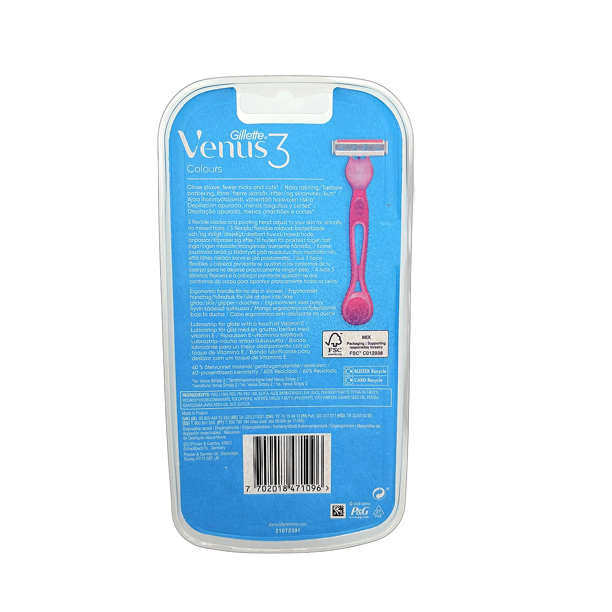 Gillette disposable razor woman 4 pcs Venus3 Colors - Slika 2