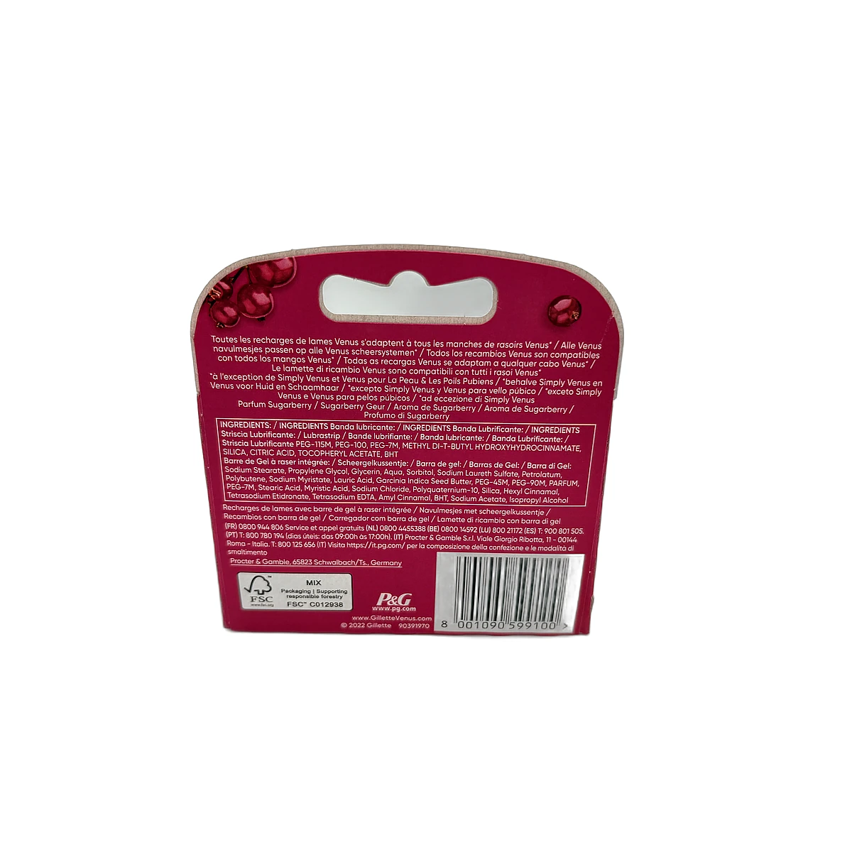 Gillette razor blades woman 3 pcs Venus Comfortglide Sugarberry Scent - Slika 2