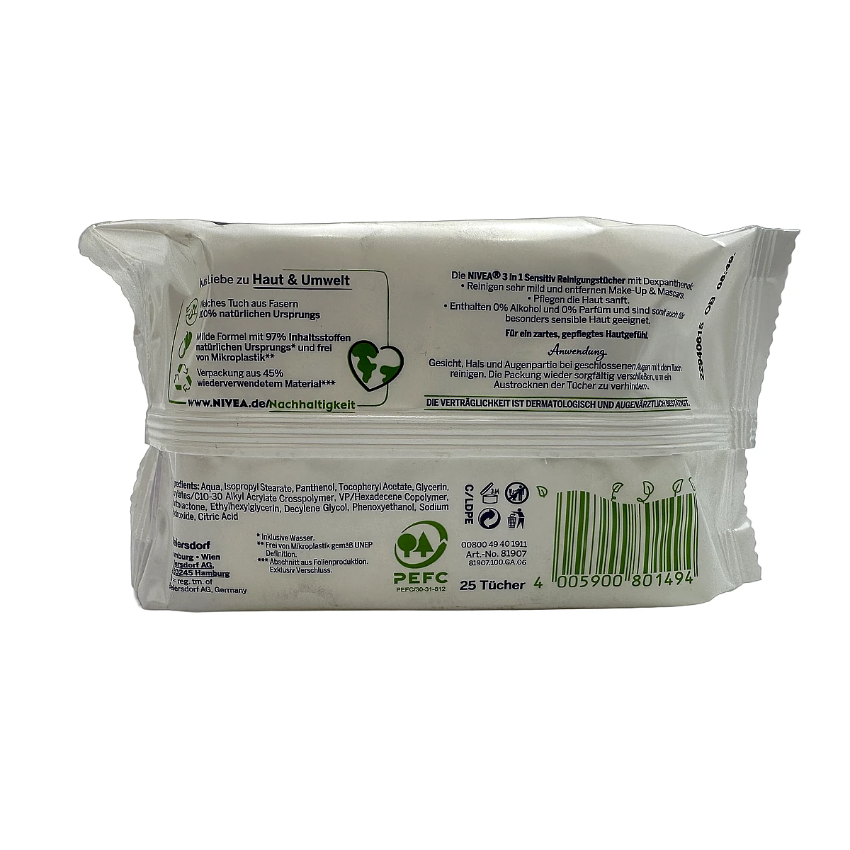 Nivea face cleanser wipes 25 pcs 3in1 Sensitive - Slika 2