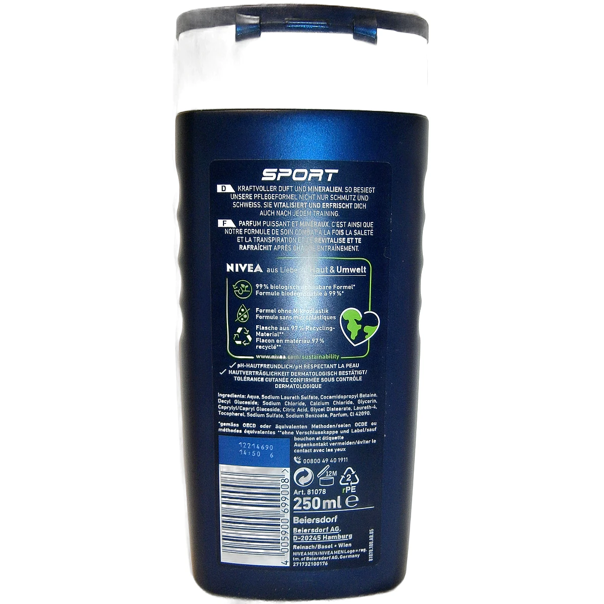 Nivea shower gel man 250 ml Sport - Slika 2