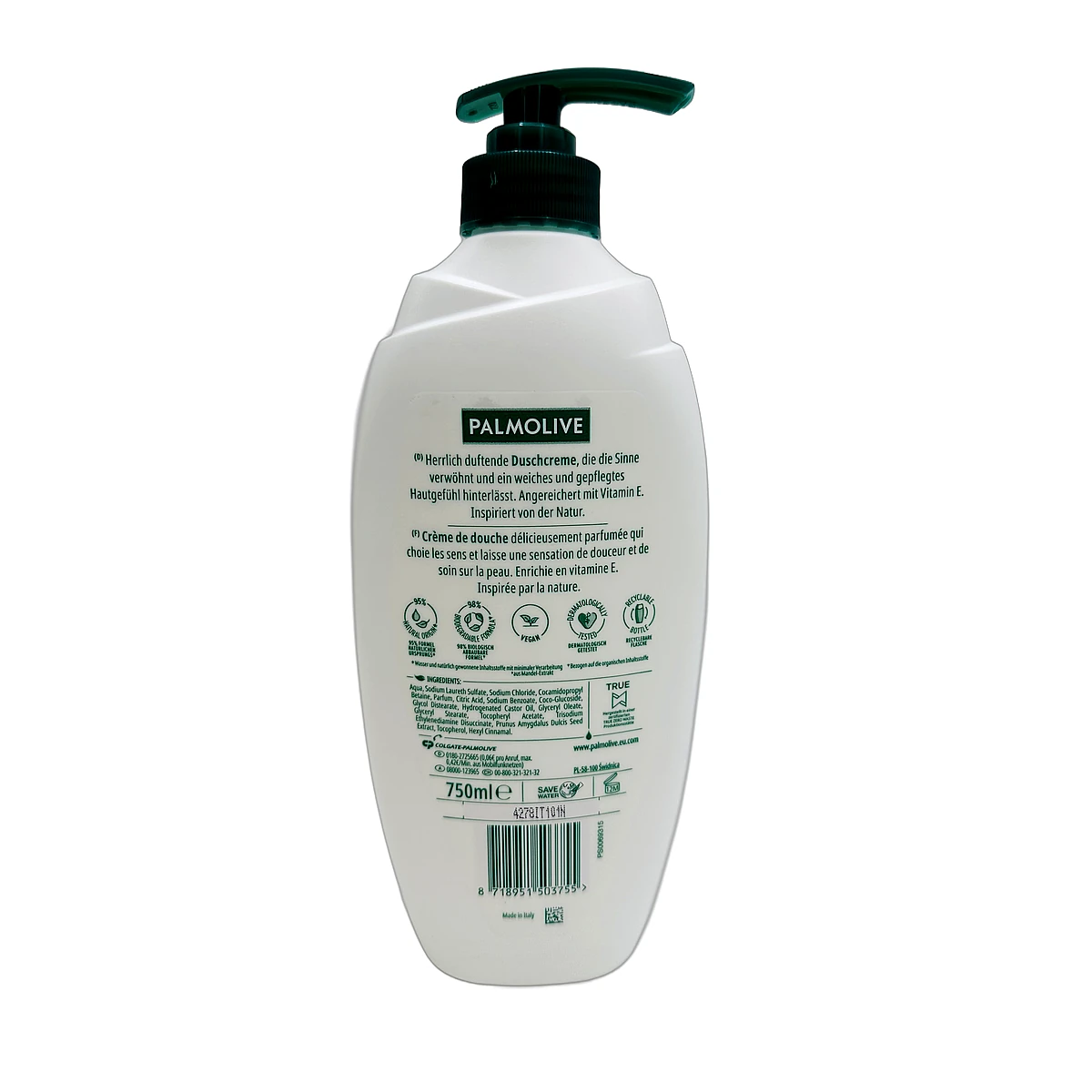 Palmolive shower gel pump 750 ml Sensitive - Slika 2