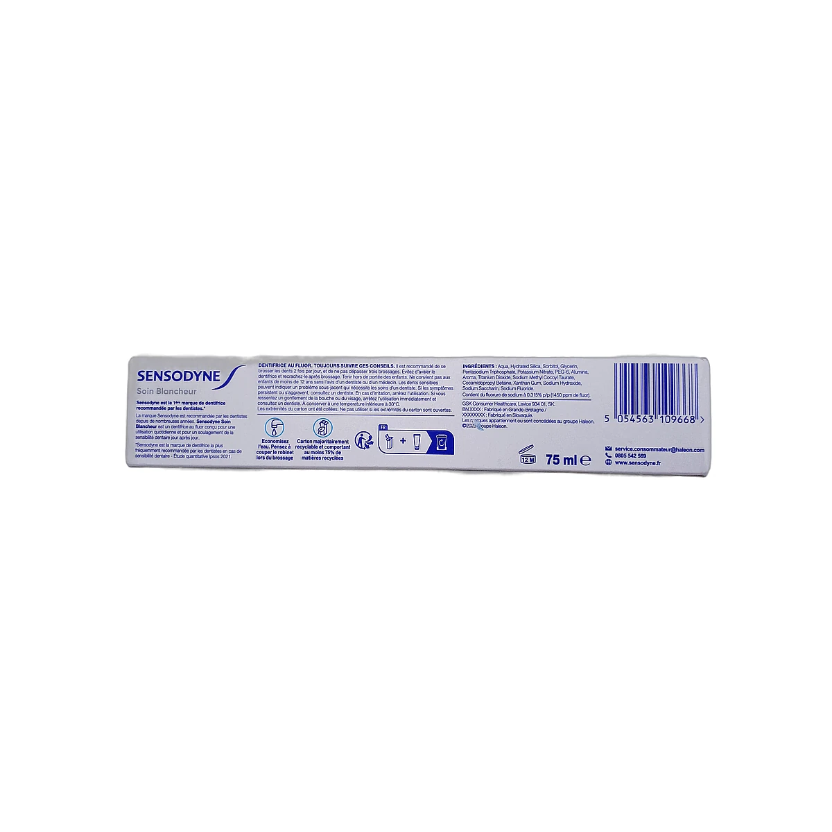 Sensodyne toothpaste 75 ml Soin Blancheur - Slika 2